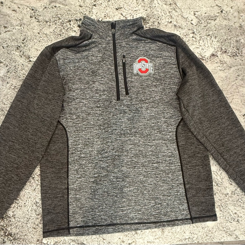 Ohio State Gray Quarter-Zip Pullover